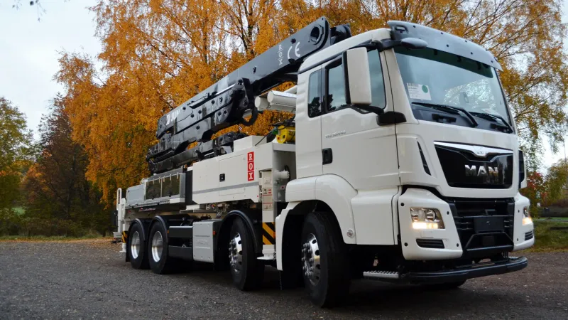 Concrete pump truck ready for delivery in Brighton